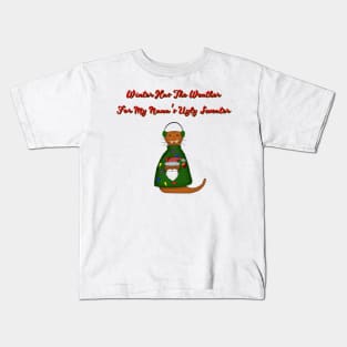 Oliver The Otter In Nana's Ugly Sweater with Words Kids T-Shirt
